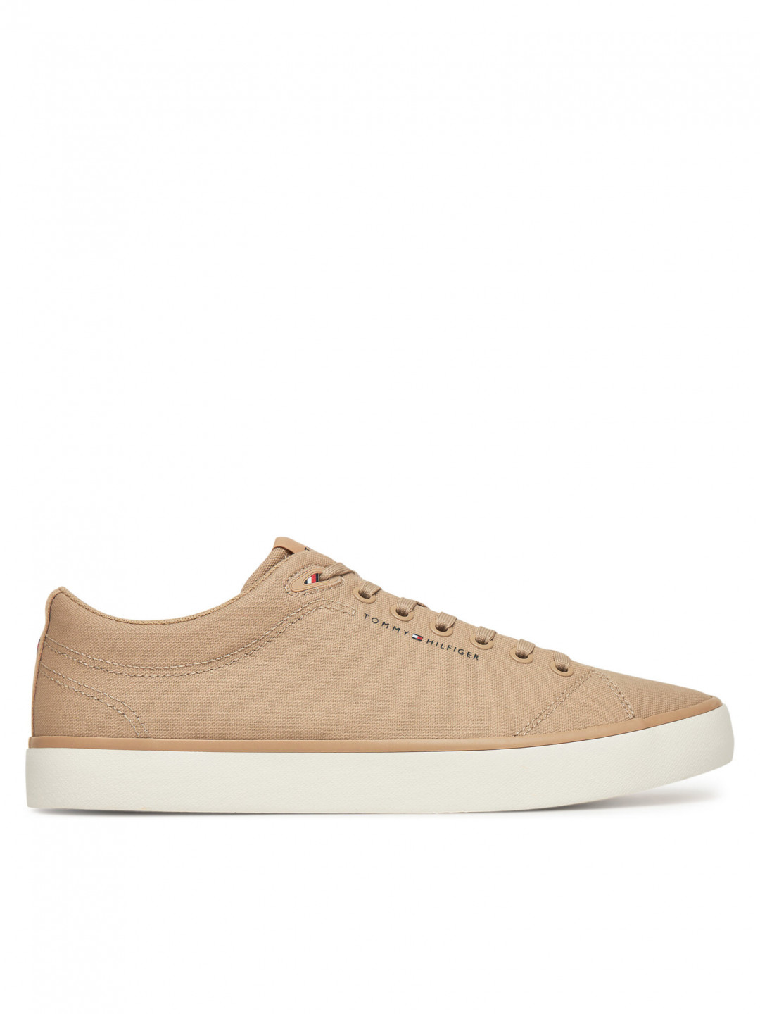 Tommy Hilfiger Sneakersy Th Hi Vulc Low Core Canvas FM0FM05396 Béžová
